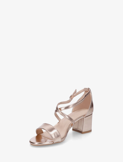 Sandales à tour de cheville croisées - Rose gold - 3