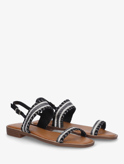 Nu-pieds à brides dépareillés - Noir - 4