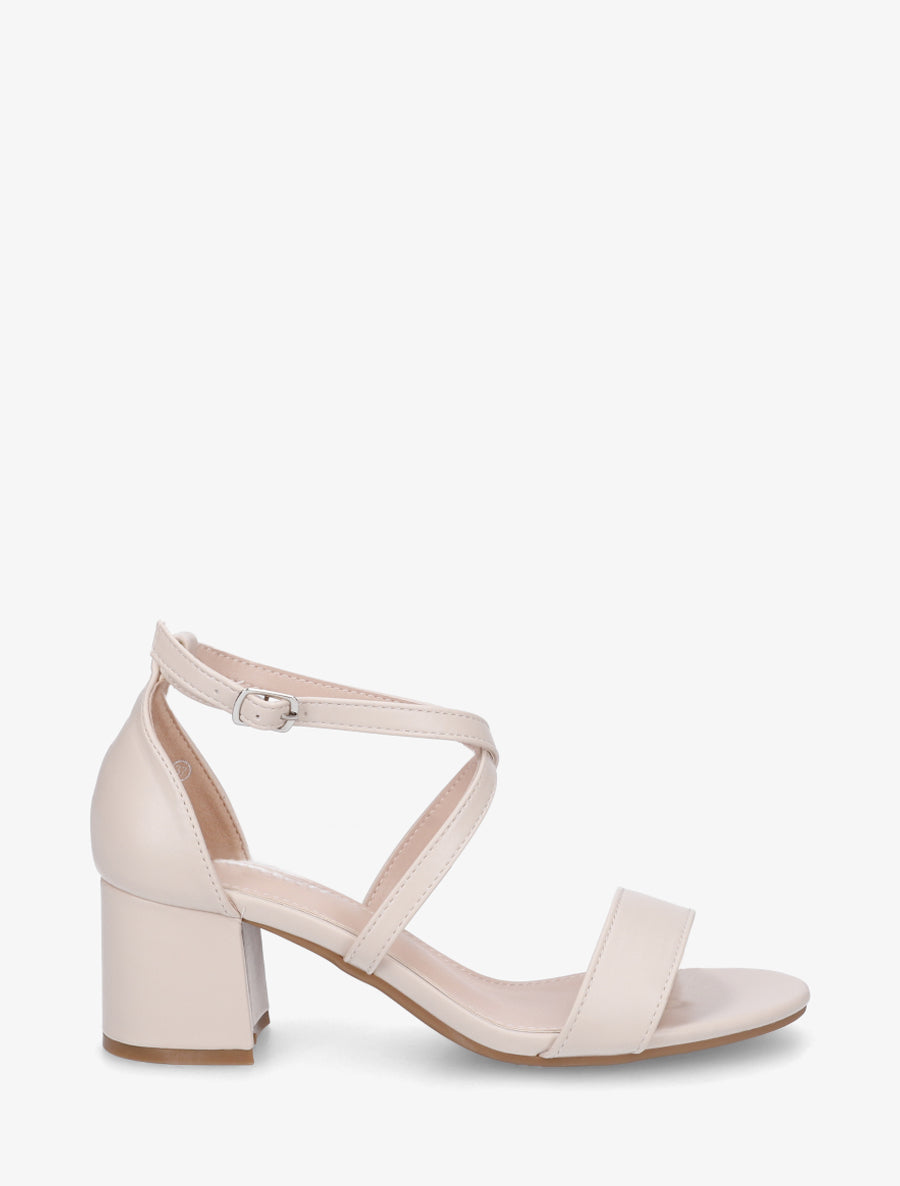 Sandales classiques à brides croisées - Beige - 1