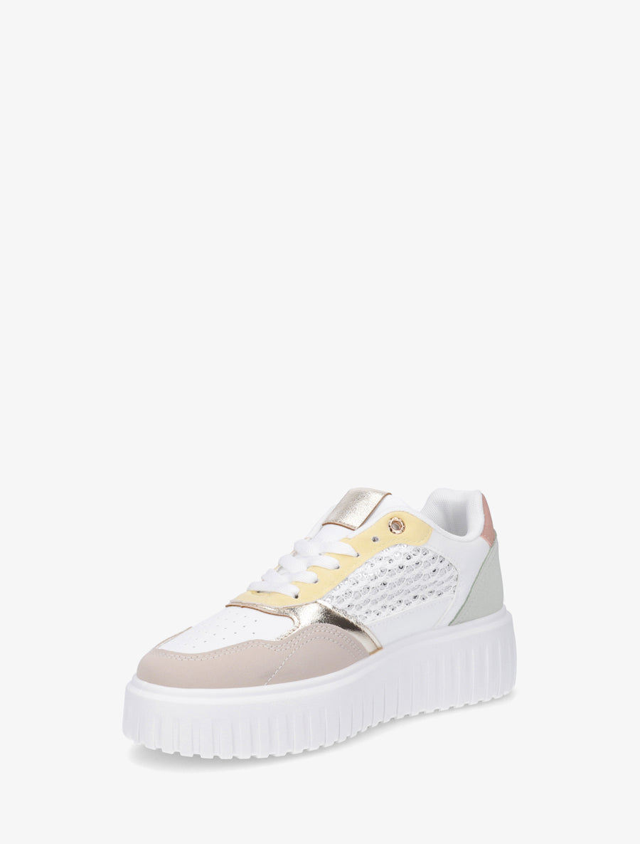 Sneakers à plateforme striée - Vert d&