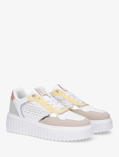 Sneakers à plateforme striée - Vert d&