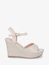 Sandales compensées en simili - Beige - 1