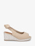 Sandales compensées à noeud décoratif - Beige - 1