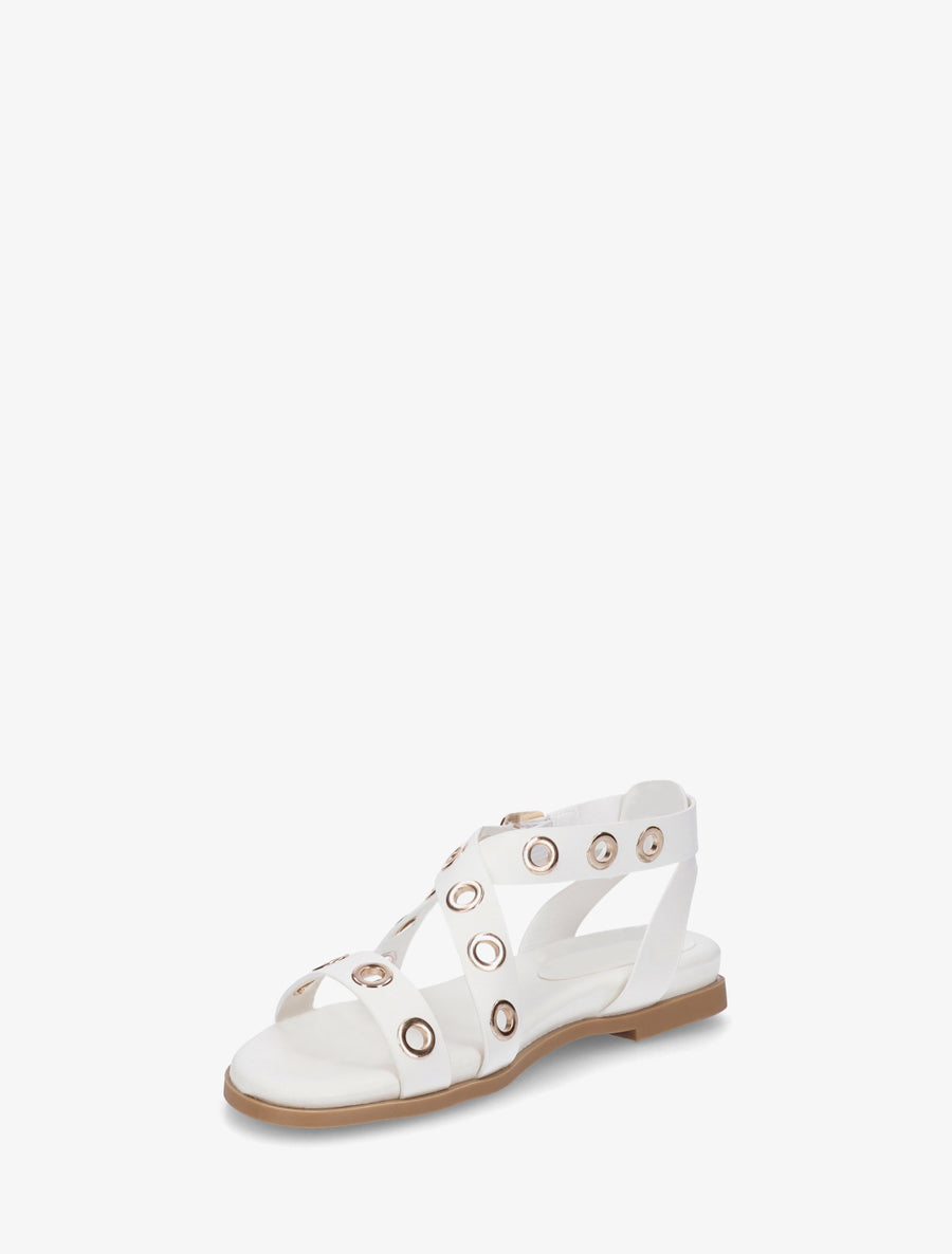 Nu-pieds en simili à oeillets - Blanc - 3