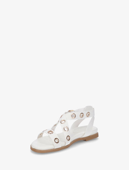 Nu-pieds en simili à oeillets - Blanc - 3