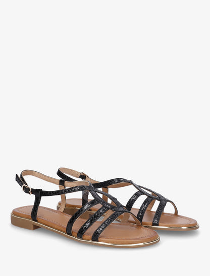 Nu-pieds python torsadés - Noir - 4