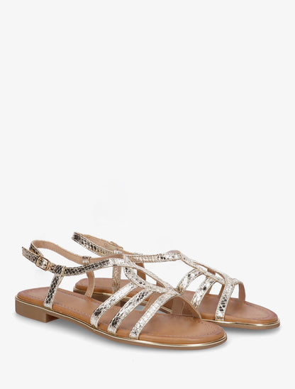 Nu-pieds python torsadés - Or - 4