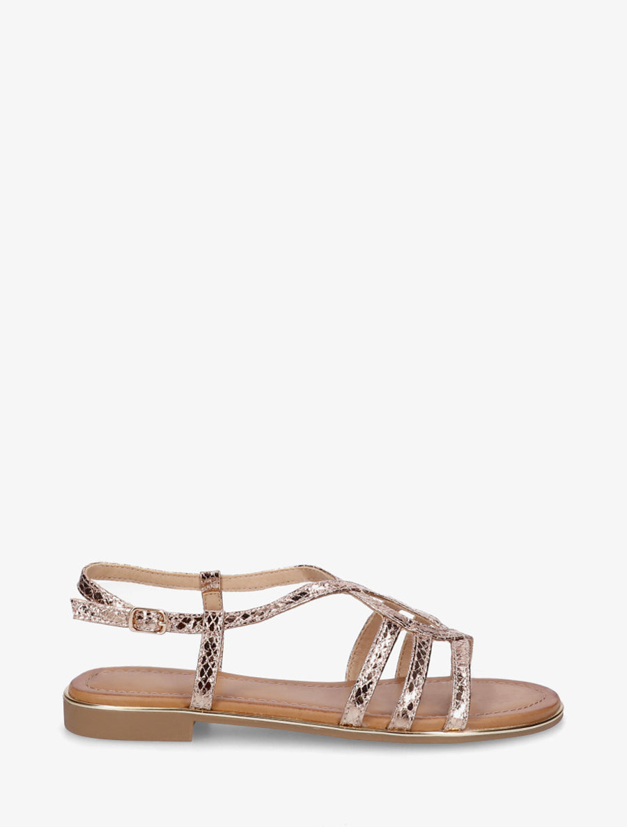 Nu-pieds python torsadés - Rose gold - 1