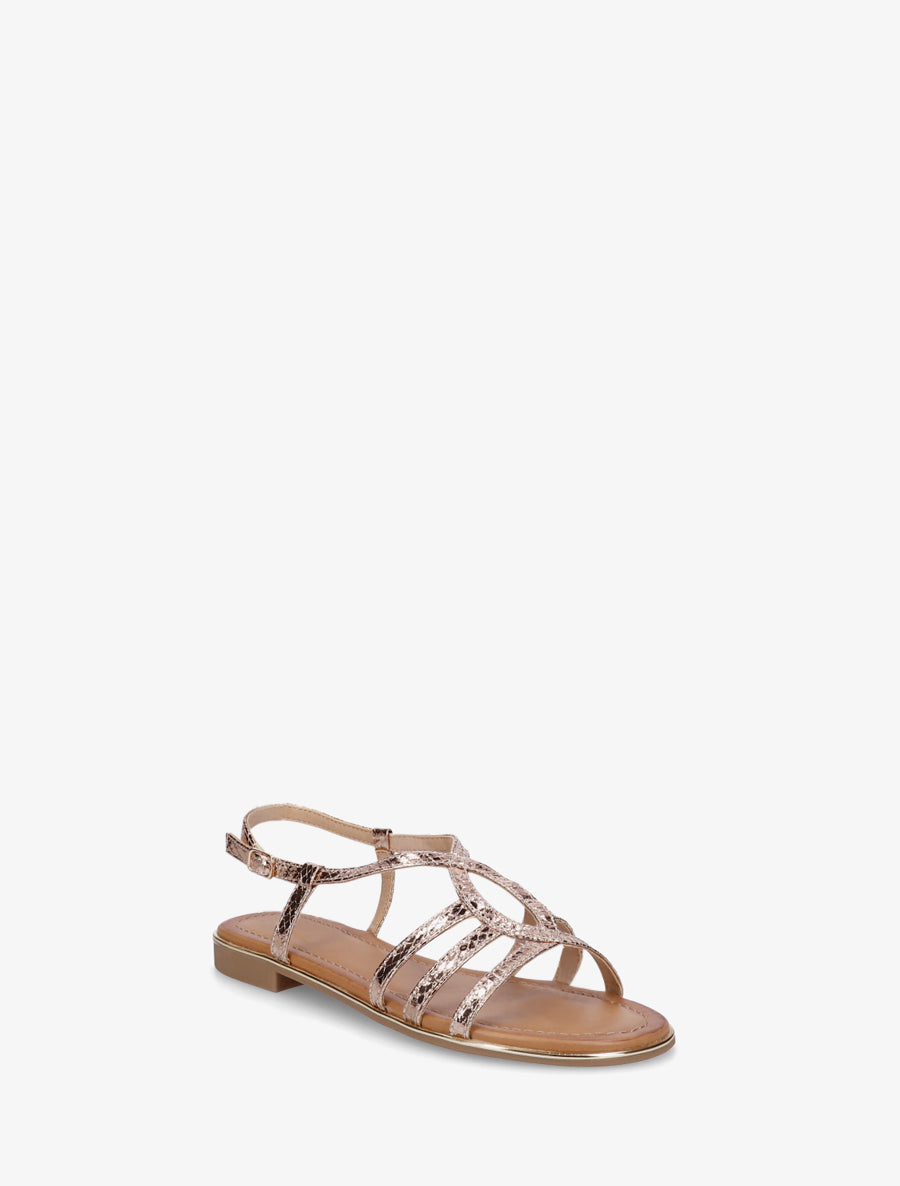 Nu-pieds python torsadés - Rose gold - 2