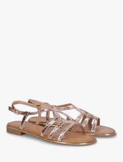 Nu-pieds python torsadés - Rose gold - 4