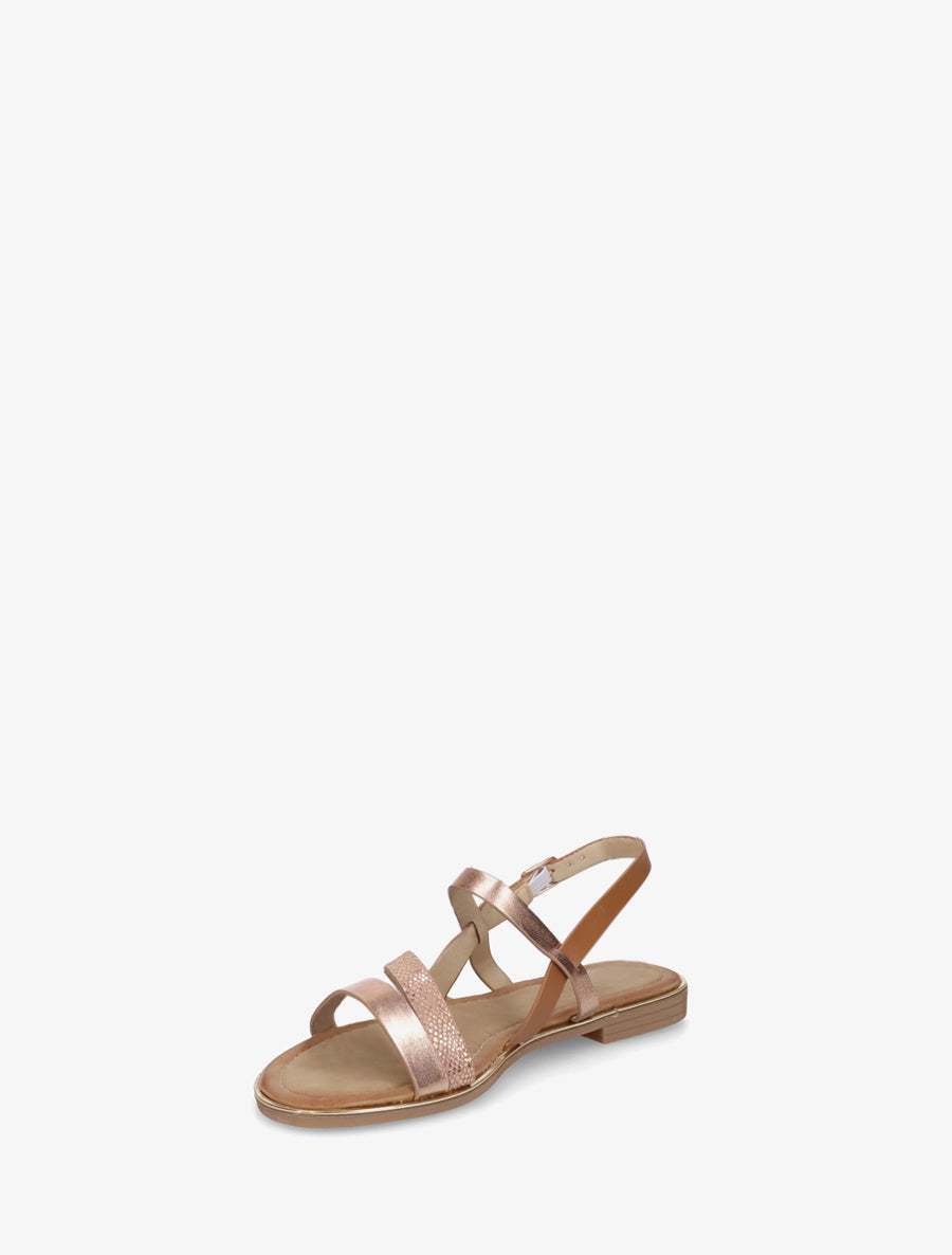 Nu-pieds à lannière python - Rose gold - 3
