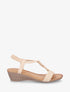 Sandales tressées à empiècement bijoux style jade - Beige - 1