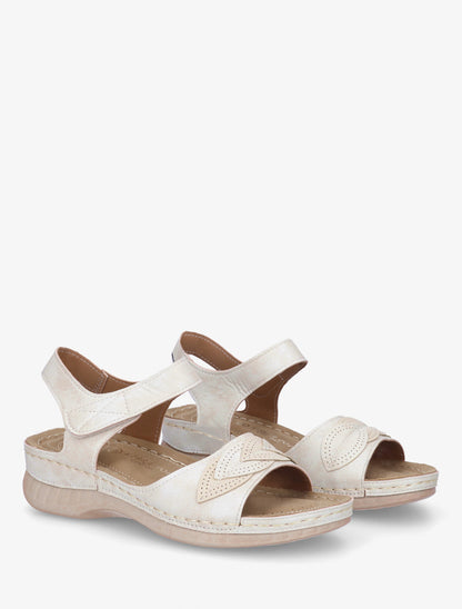 Sandales irisées à empiècements style feuilles - Blanc - 4