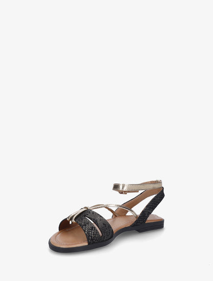 Nu-pieds en python irisé - Noir - 3
