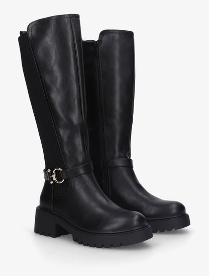 Bottes bimatière à boucle - Noir - 4