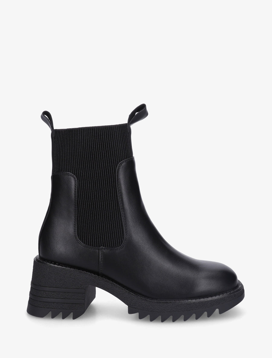 Boots élastiquées à semelles crantées - Noir - 1