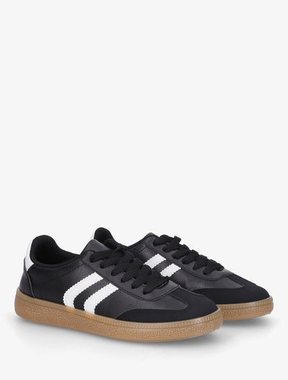 Sneakers à bandes contrastantes - Noir - 4