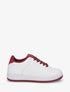 Baskets basiques en simili - Blanc/bordeaux - 1