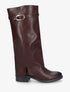 Bottes en simili à revers - Lie de vin - 1