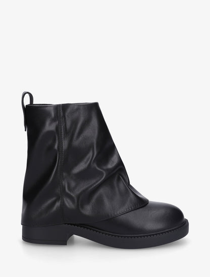 Boots à revers en simili - Noir - 1