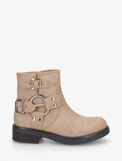 Bottines en suédine à boucle fantaisie - Taupe clair - 1