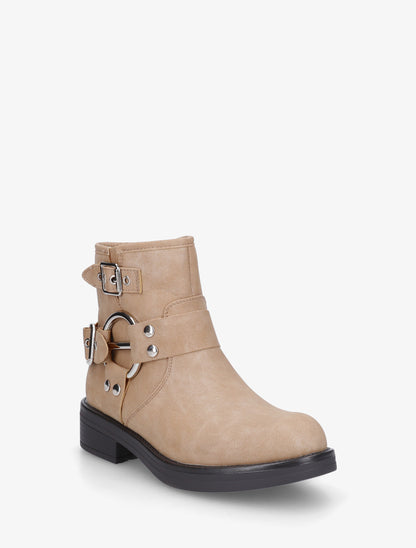 Bottines en suédine à boucle fantaisie - Taupe clair - 2