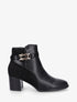 Bottines bi-matière à boucle métallique fantaisie - Noir - 1