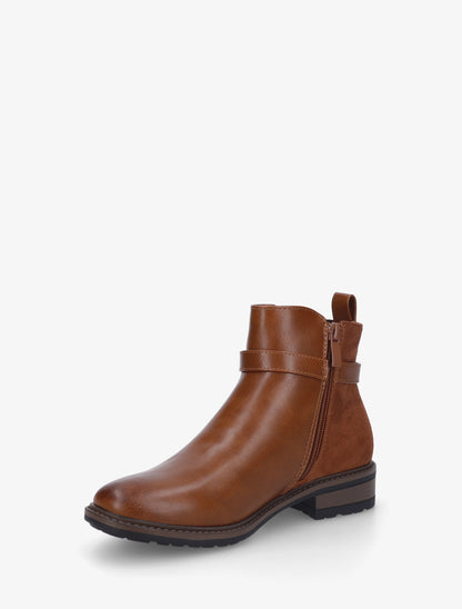 Bottines à boucle bi-matière - Camel - 3
