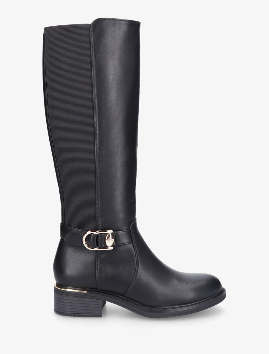 Bottes élastiquées style cavalière - Noir - 1