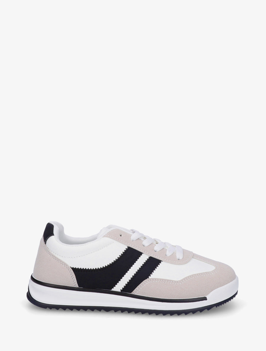 Sneakers à bandes contrastantes - Blanc - 1