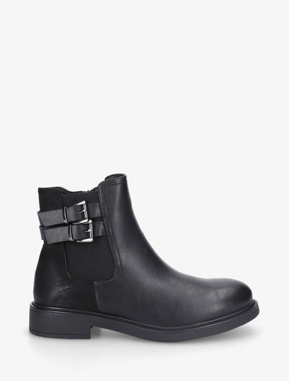 Bottines bimatière à boucles - Noir - 1