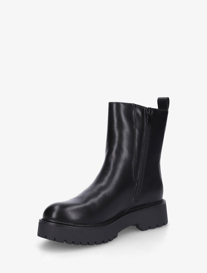 Boots en simili à zip décoratif - Noir - 3