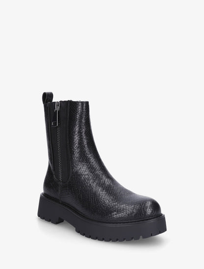 Boots python à zip décoratif - Noir - 2