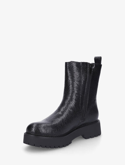 Boots python à zip décoratif - Noir - 3