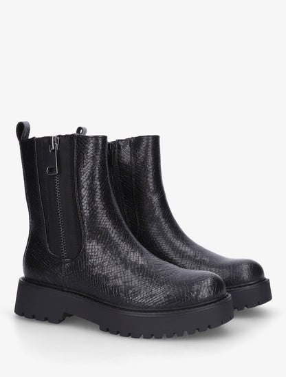 Boots python à zip décoratif - Noir - 4