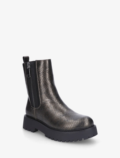 Boots python à zip décoratif - Kaki foncé - 2