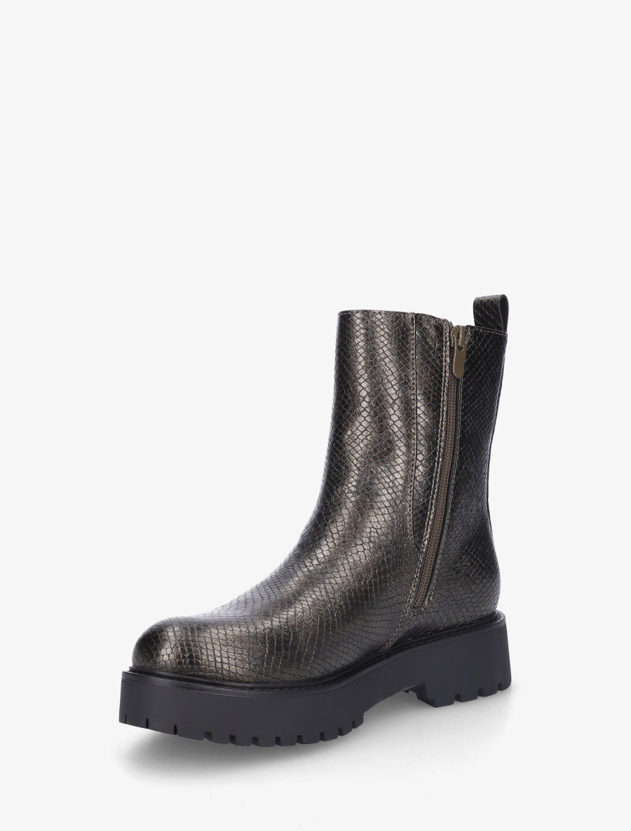 Boots python à zip décoratif - Kaki foncé - 3