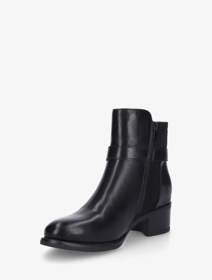 Bottines bimatière à boucle métallique - Noir - 3