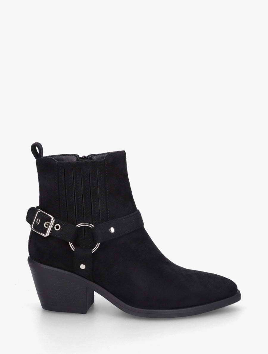 Bottines en suédine style chelsea - Noir - 1
