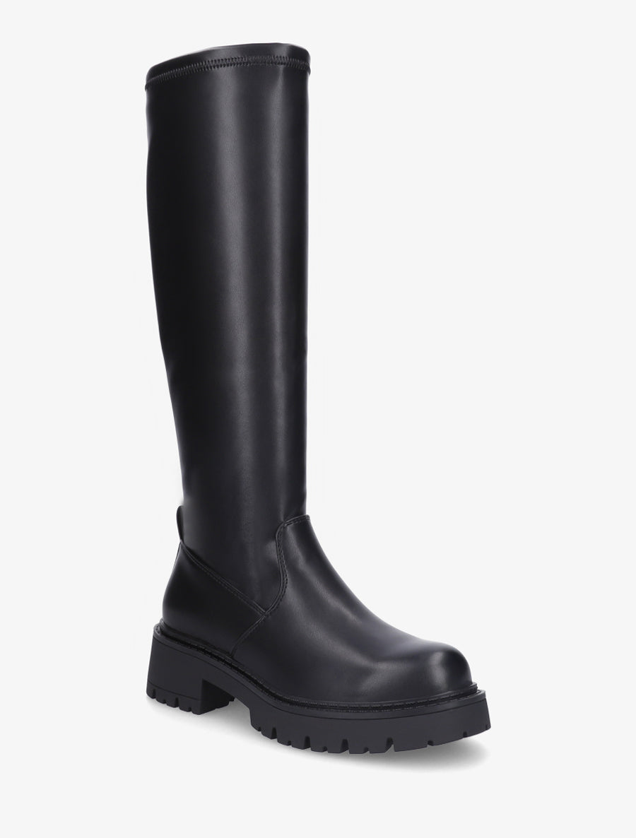 Bottes en simili à bout rond - Noir - 2