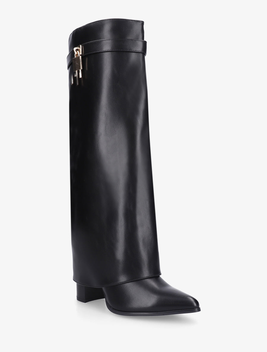 Bottes à revers et bout pointu - Noir - 2
