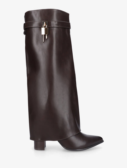 Bottes à revers et bout pointu - Marron - 1