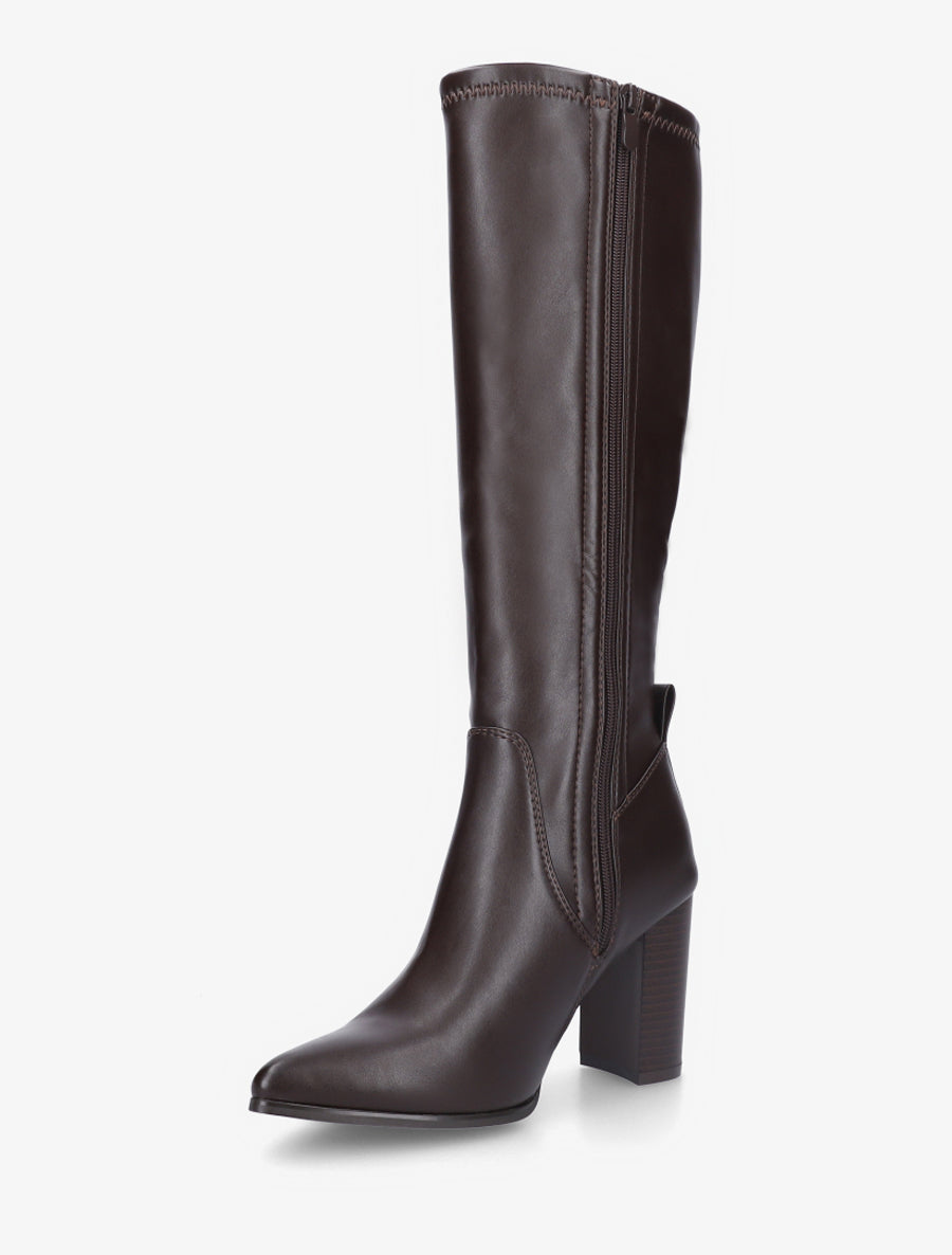 Bottes en simili à bout pointu - Marron - 3
