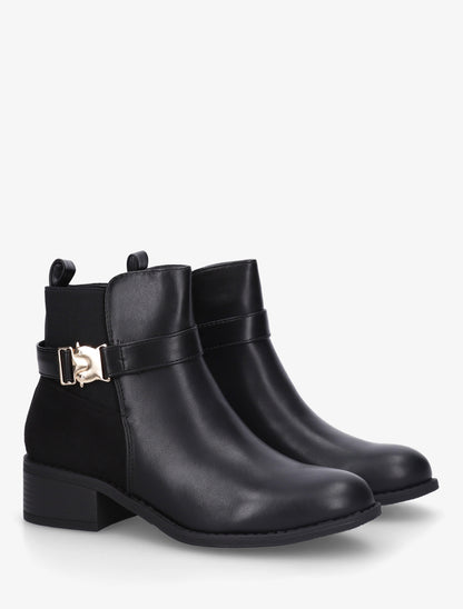 Bottines à empiècement métal - Noir - 4