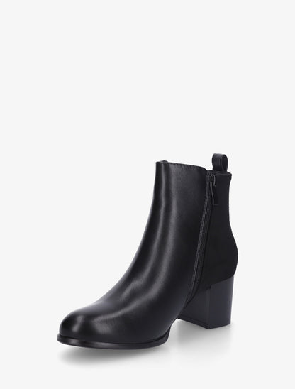 Bottines bimatière à zip décoratif - Noir - 3