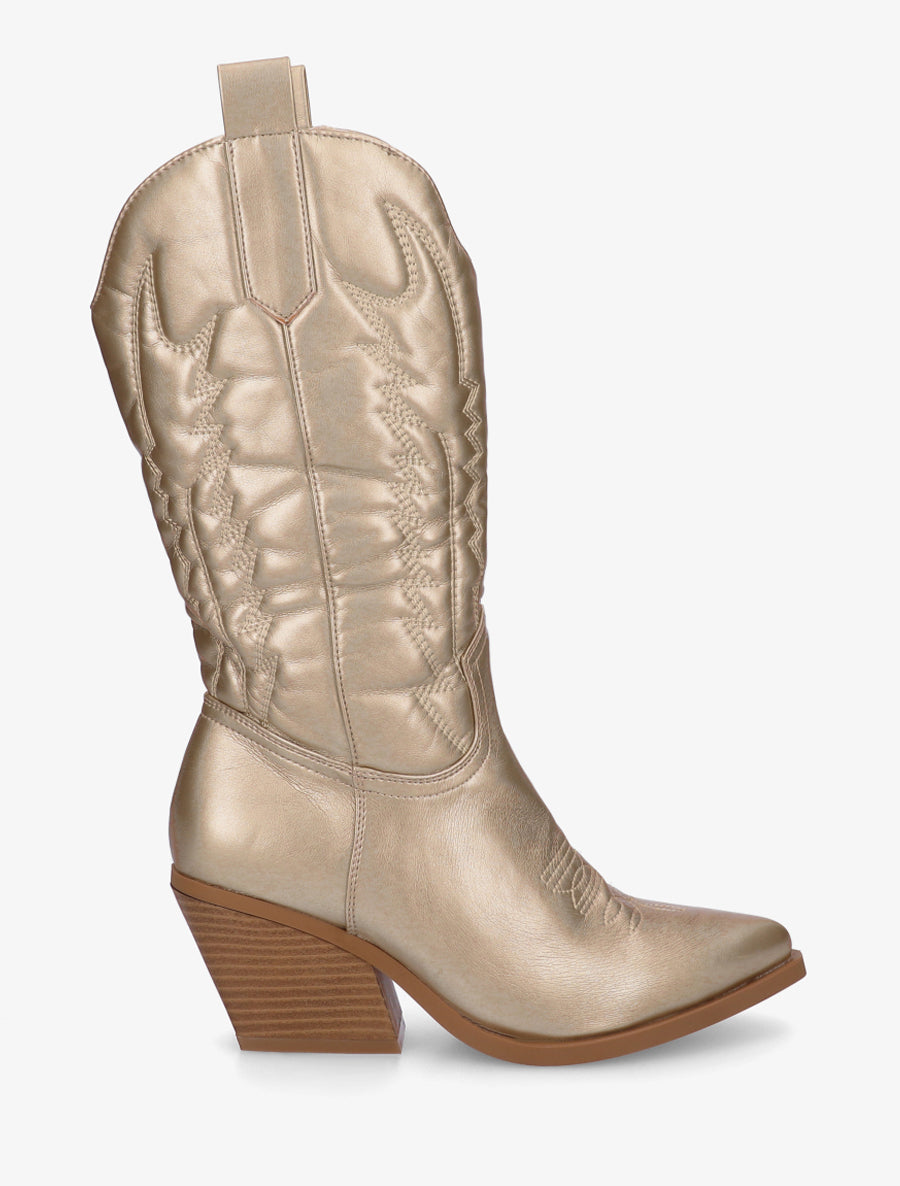 Santiags mi-haute en simili - Or - 1