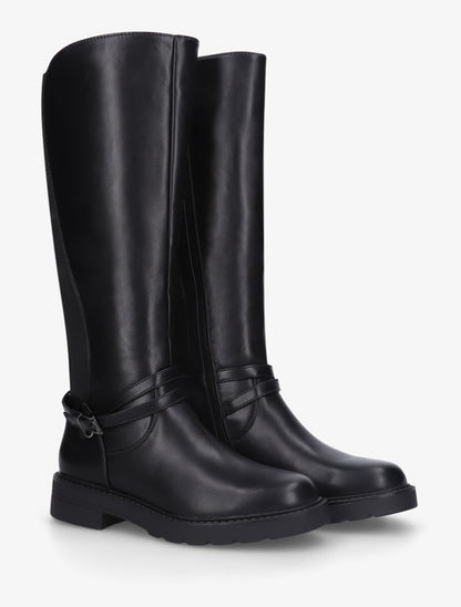 Bottes cavalière élastiquées à sangle - Noir - 4