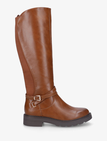Bottes cavalière élastiquées à sangle - Camel - 1