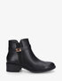 Bottines en simili à cheville élastiquée - Noir - 1