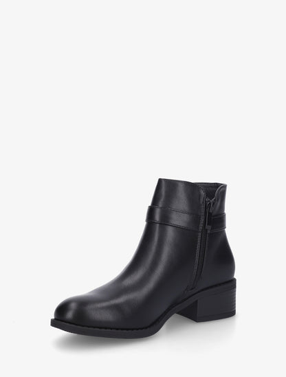 Bottines en simili à cheville élastiquée - Noir - 3